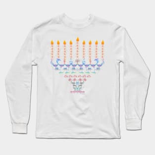 Marine Creatures Menorah Long Sleeve T-Shirt